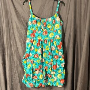 Roz & Ali Teal and Floral Dress